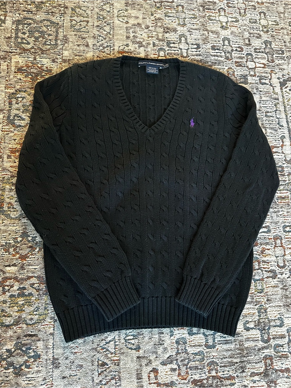 Ralph Lauren Sport - Women’s Cable-Knit V-Neck Sweater